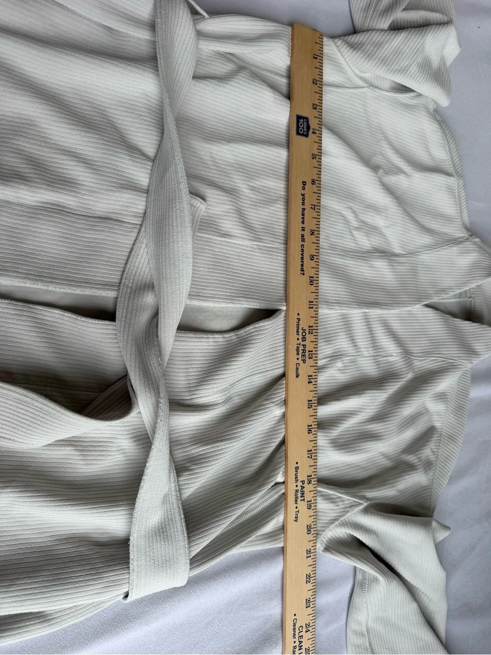 Lululemon‎ Ribbed Softstreme Belted Wrap Cream Bone Women 6 Pockets W3GS7S cozy